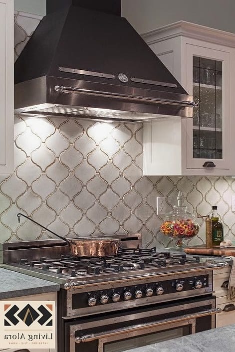 23 Arabesque Tile Ideas to Inspire Your Next Renovation 18 Arabesque Tile Kitchen Hood Surround