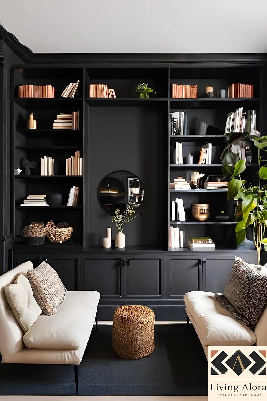 18 Black Cabinets Ideas for Every Home Style and Budget 12 Black Built-In Bookshelves or Cabinetry