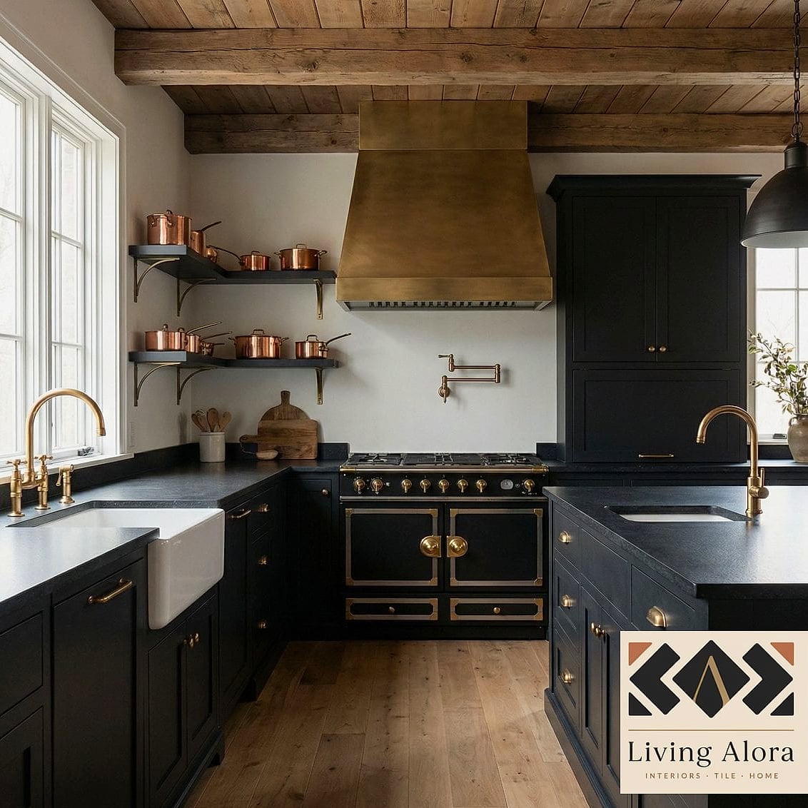 18 Black Cabinets Ideas for Every Home Style and Budget 9 Black Cabinets with Brass Hardware