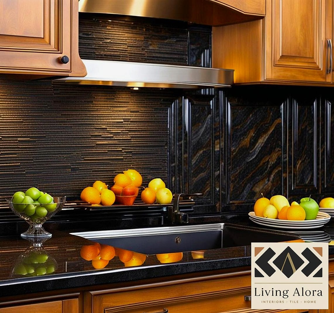 18 Granite Backsplash Ideas That Will Transform Your Space 5 Black Granite for Bold Contrast