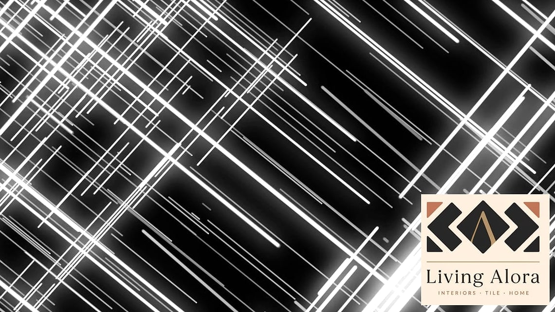 Black Grid Lines on White Tile