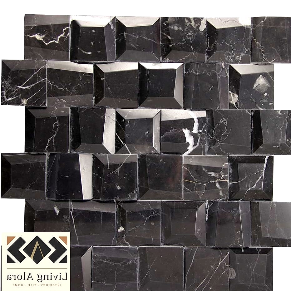 Black Marble-Look Mosaic for a Luxe Feel
