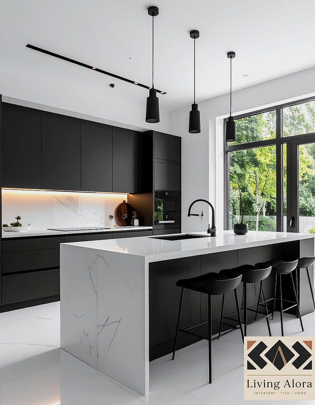 16 White Kitchen Ideas Perfect for Any Budget 6 Black Matte Hardware