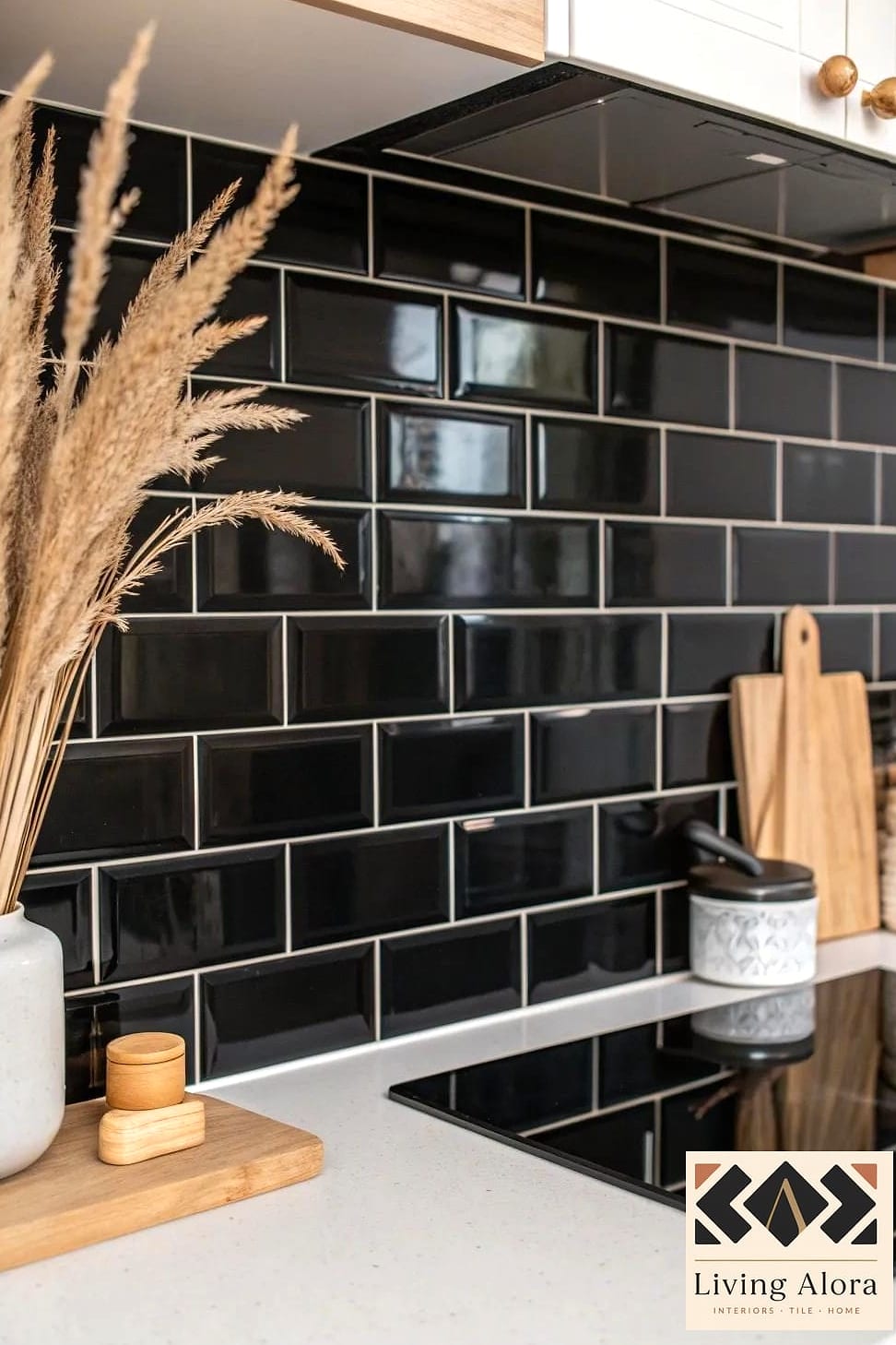 Black Peel-and-Stick Backsplash