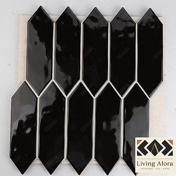 25 Picket Tile Ideas Worth Stealing From Interior Designers 14 Black Picket Tile Statement Wall