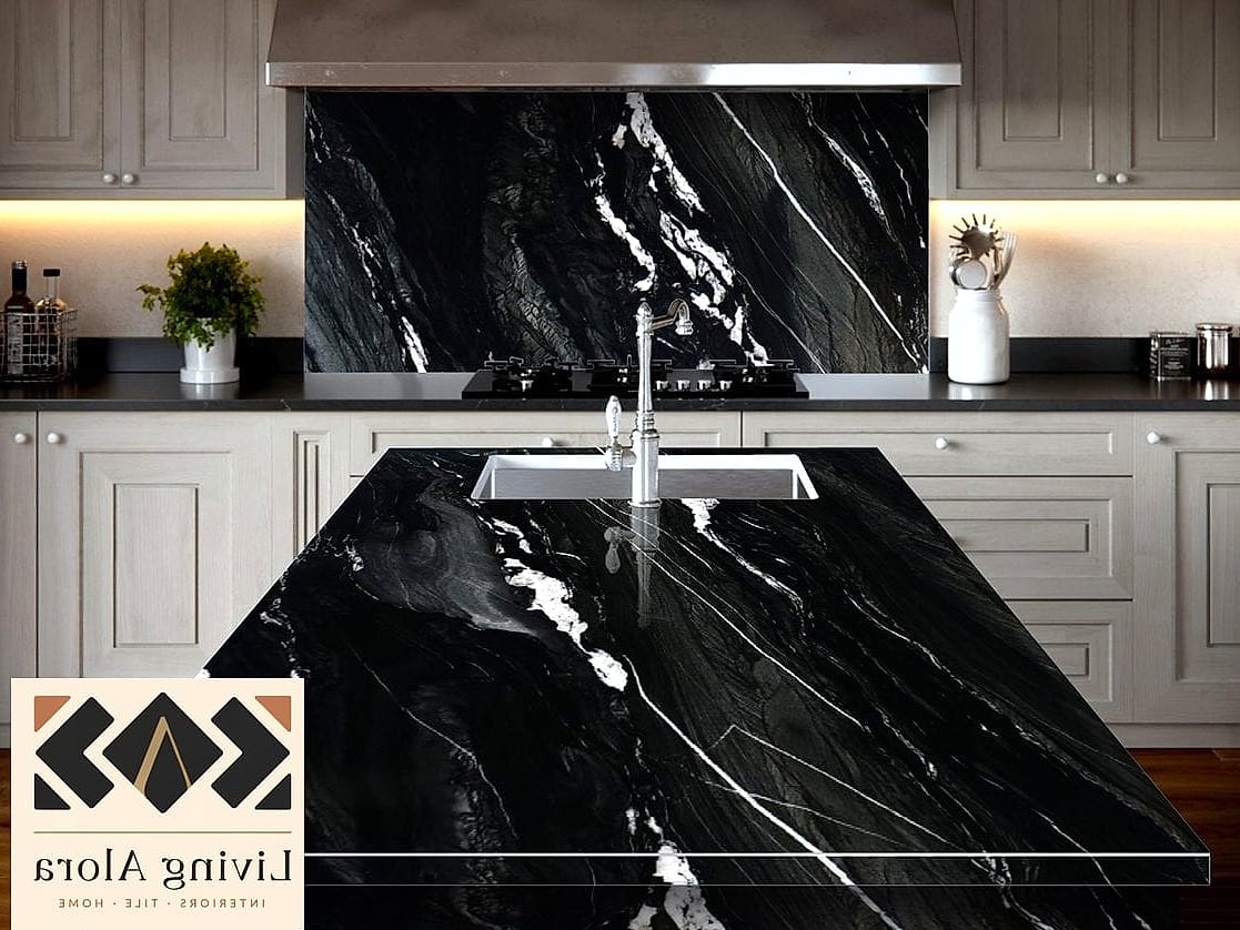 Black Quartzite with Natural Movement