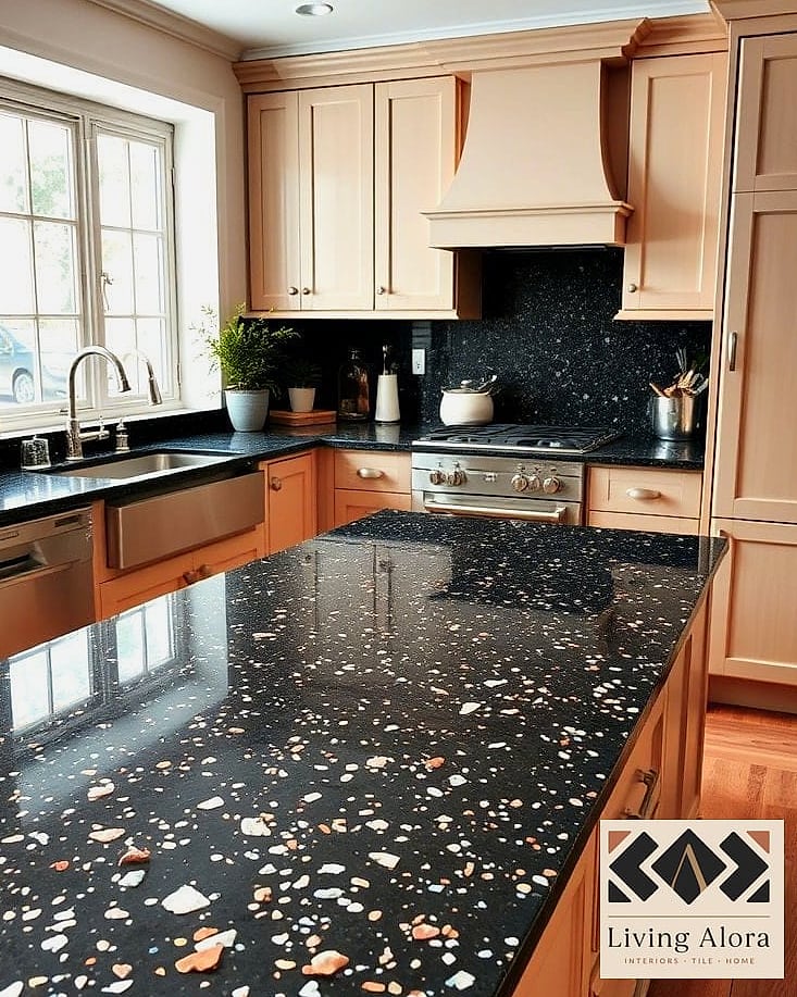 Black Terrazzo Countertops