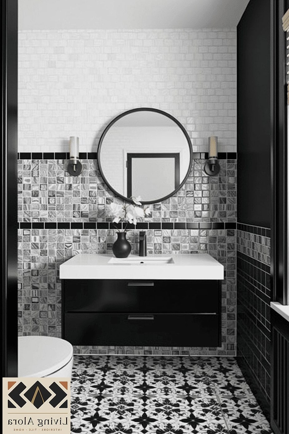 Black and White Mosaic Tile