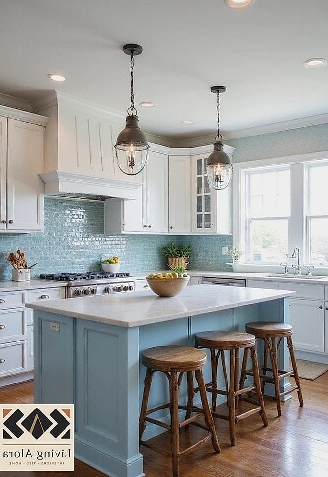 12 Beachy Kitchen Ideas That Will Transform Your Space 3 A Blue and White Color Palette