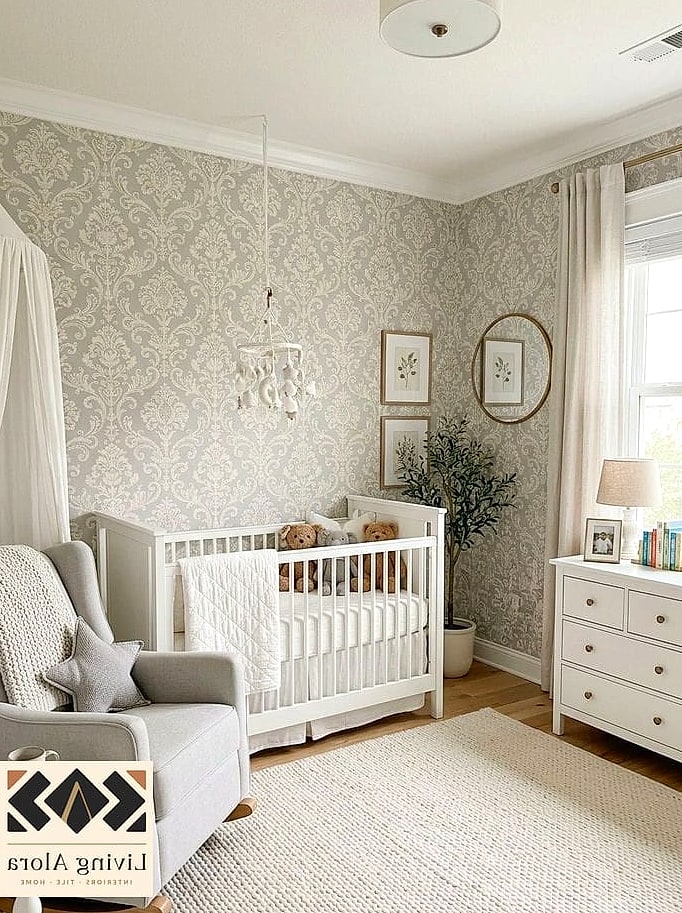 25 Damask Tile Ideas to Show Your Contractor 13 Blush Damask Tile Nursery Accent