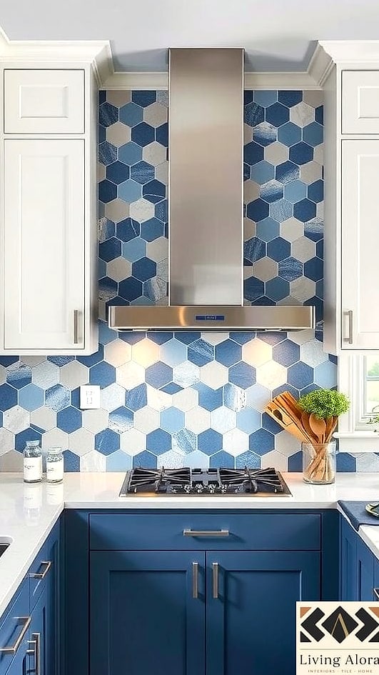 30 Backsplash for Modern Cabinets Ideas to Inspire Your Next Renovation 8 Bold Blue Ceramic Tile