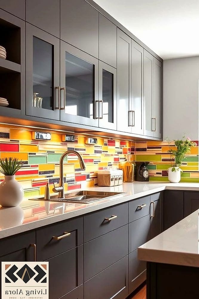 27 Modern Backsplash Ideas That Will Transform Your Space 27 Bold Color-Block Tile