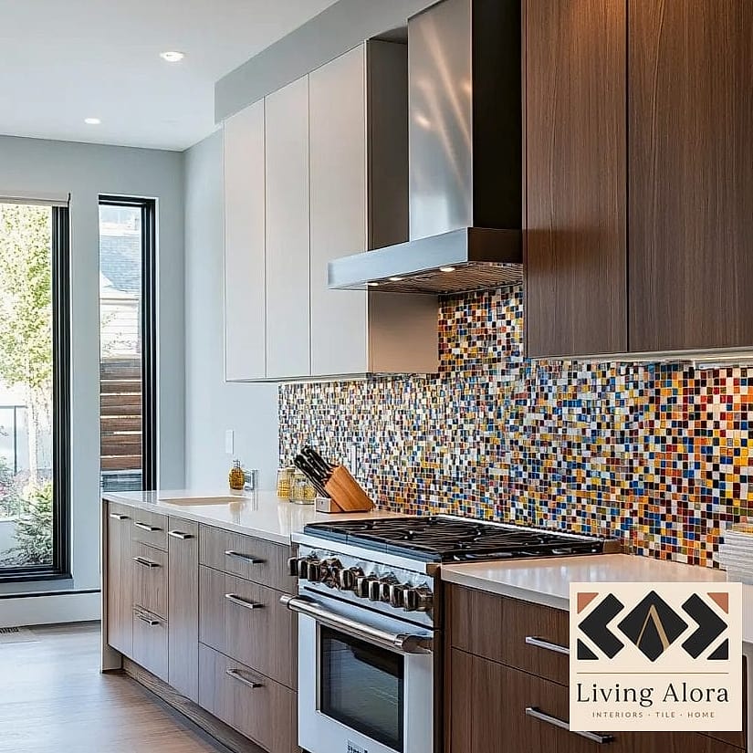 20 Modern Backsplash Ideas That Maximize Style and Function 5 Bold Colored Tile for a Statement Wall