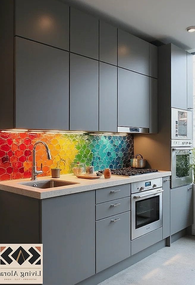 Bold Colored Tile as a Statement