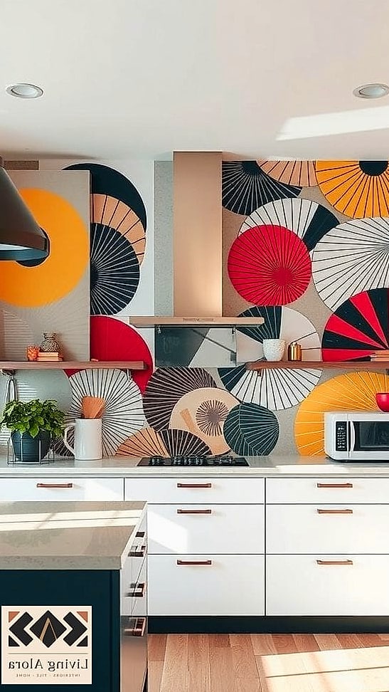 23 Kitchen Backsplash Ideas That Maximize Style and Function 10 Bold Graphic Tile as a Statement Wall