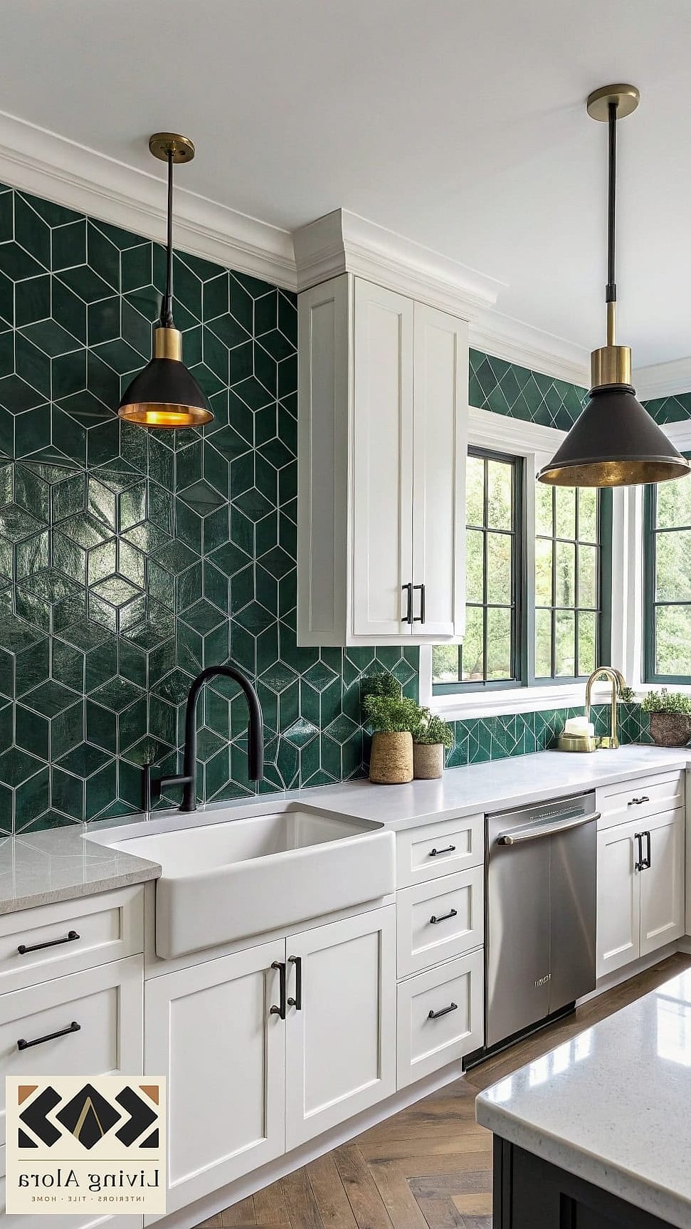 22 Modern Backsplash Ideas Perfect for Any Budget 5 Bold Green Ceramic Tile