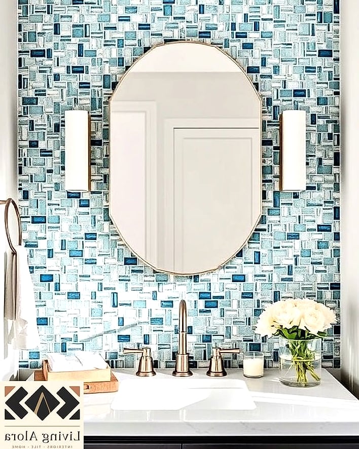 14 Backsplash for Small Bathroom Ideas Worth Bookmarking Before You Renovate 5 Bold Mosaic Tile Accent