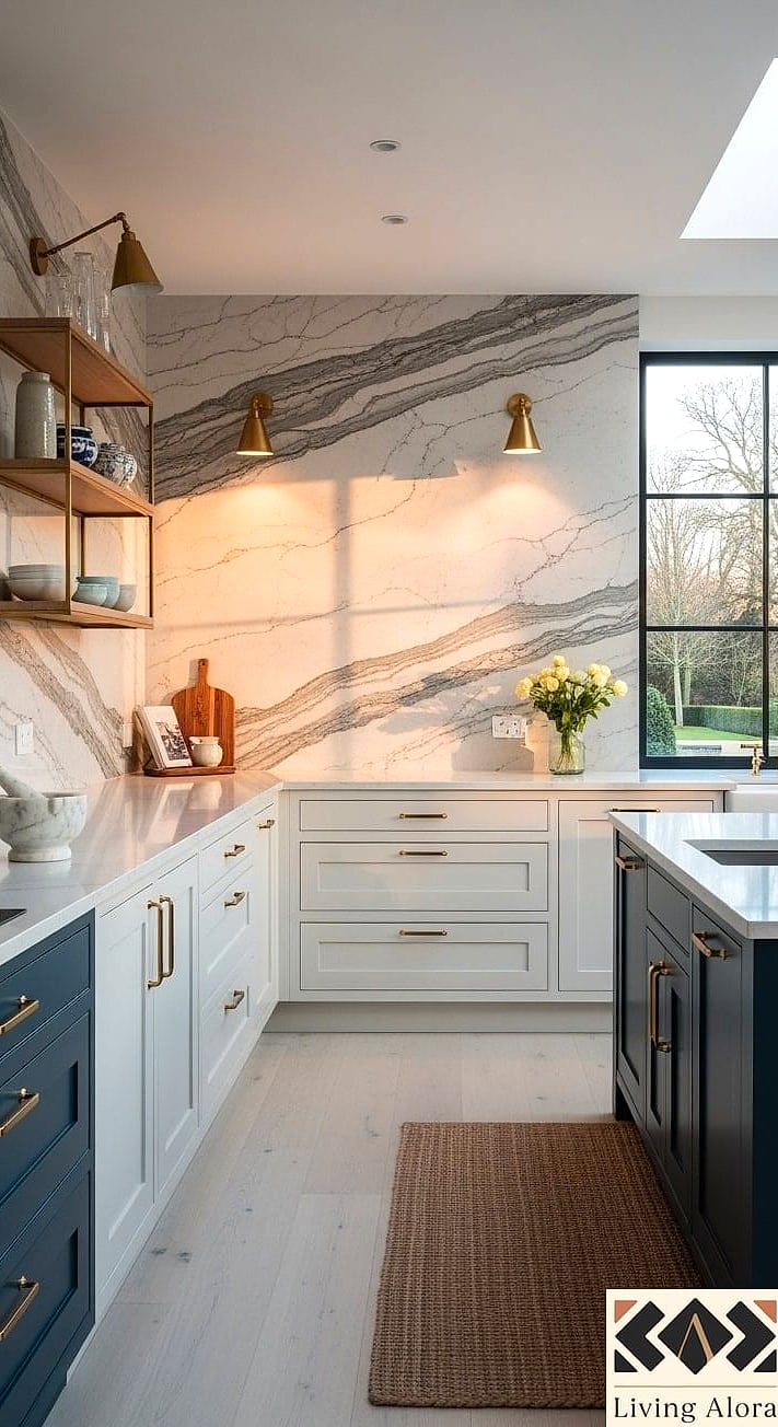 17 Ceiling Height Backsplash Ideas From Homes We Absolutely Love 16 Book-Matched Tile for a Seamless Look
