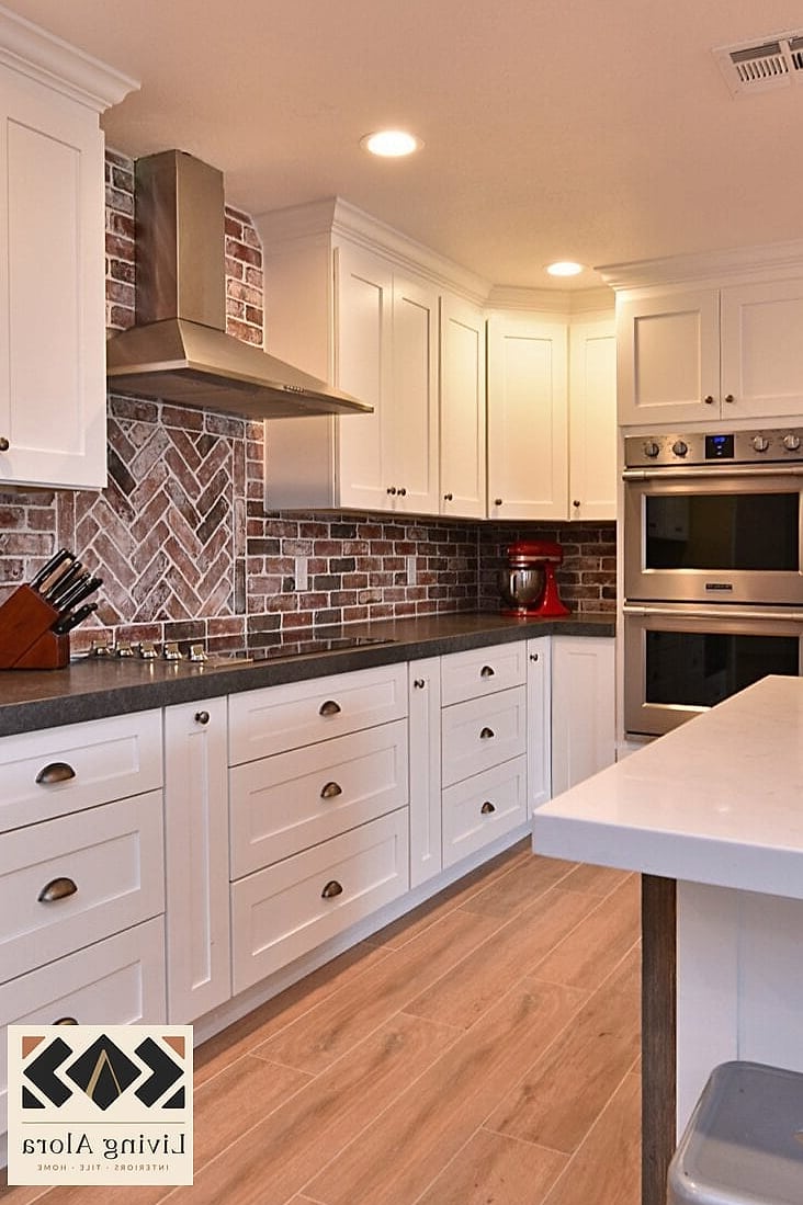 30 Backsplash for Modern Cabinets Ideas to Inspire Your Next Renovation 22 Brick-Lay Ceramic Tile in Soft Pastels