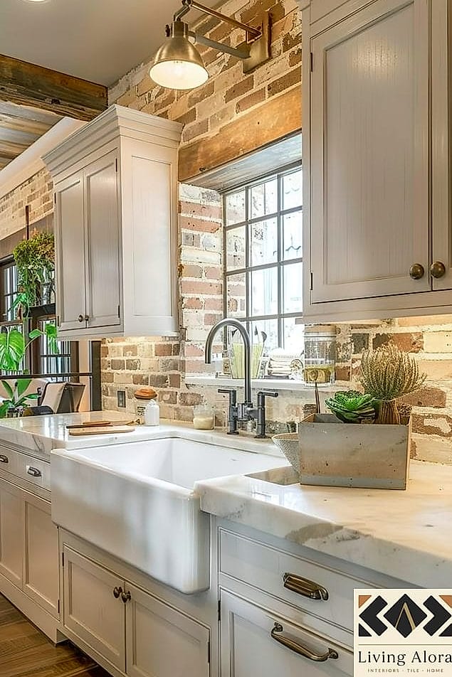 16 Farmhouse Backsplash Ideas That Look Expensive But Aren't 8 Brick-Look Tile