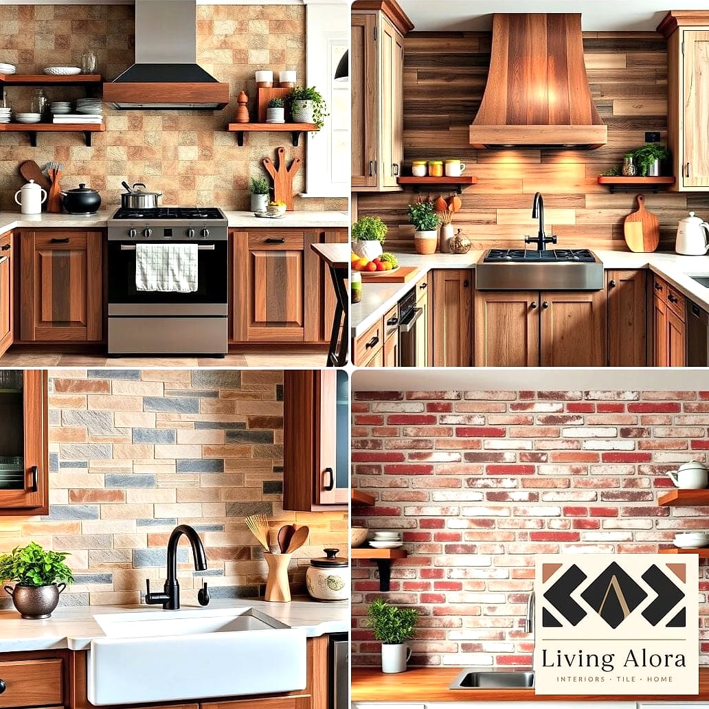 23 Kitchen Backsplash Ideas That Maximize Style and Function 19 Brick-Style Backsplash for Rustic Charm