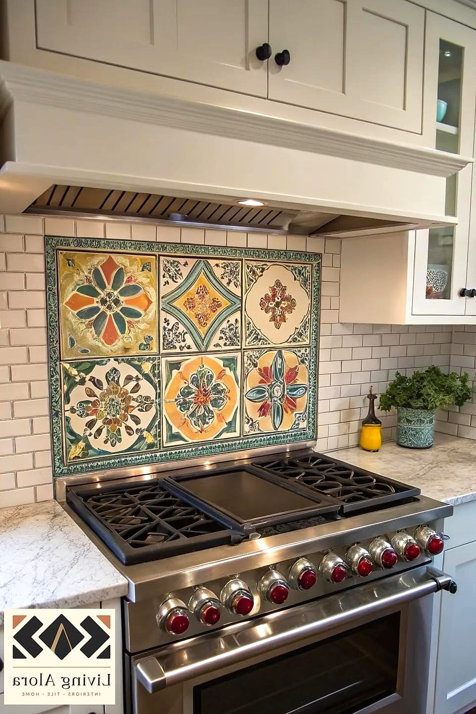 21 Stove Backsplash Ideas Perfect for Any Budget 15 Budget Ceramic Tile in a Bold Color