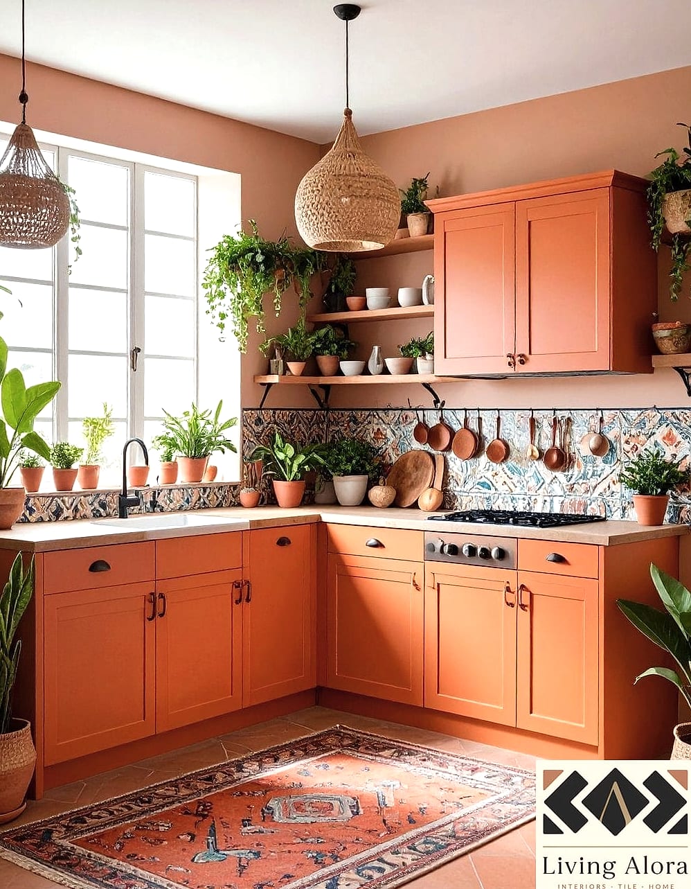 25 Colorful Kitchen Ideas That Look Expensive But Aren't 8 Burnt Orange Accent Wall