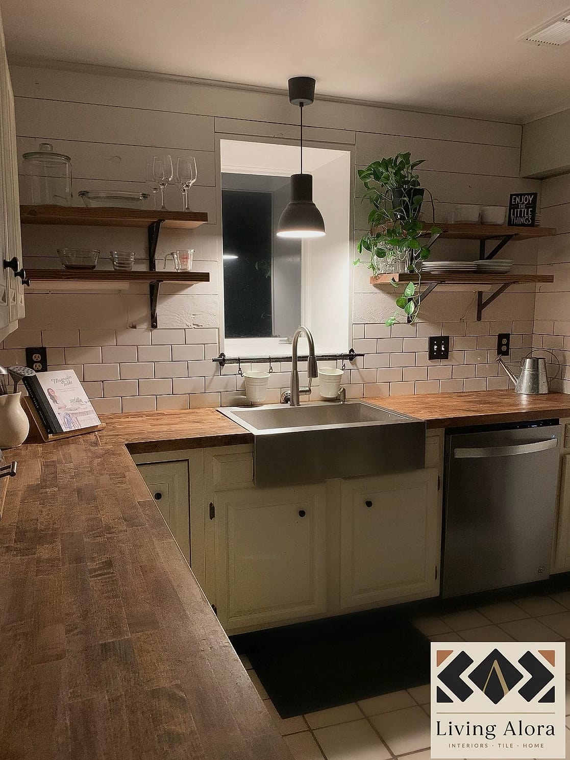 Butcher Block Adjacent Tile Accent
