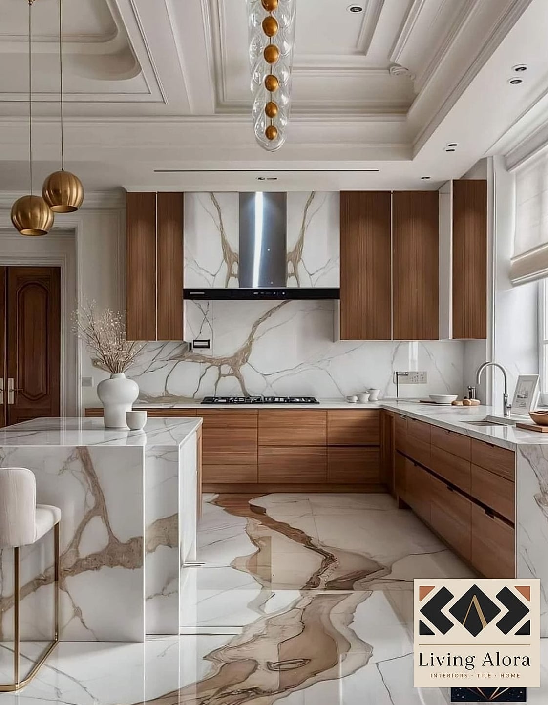 Calacatta Gold Marble Backsplash