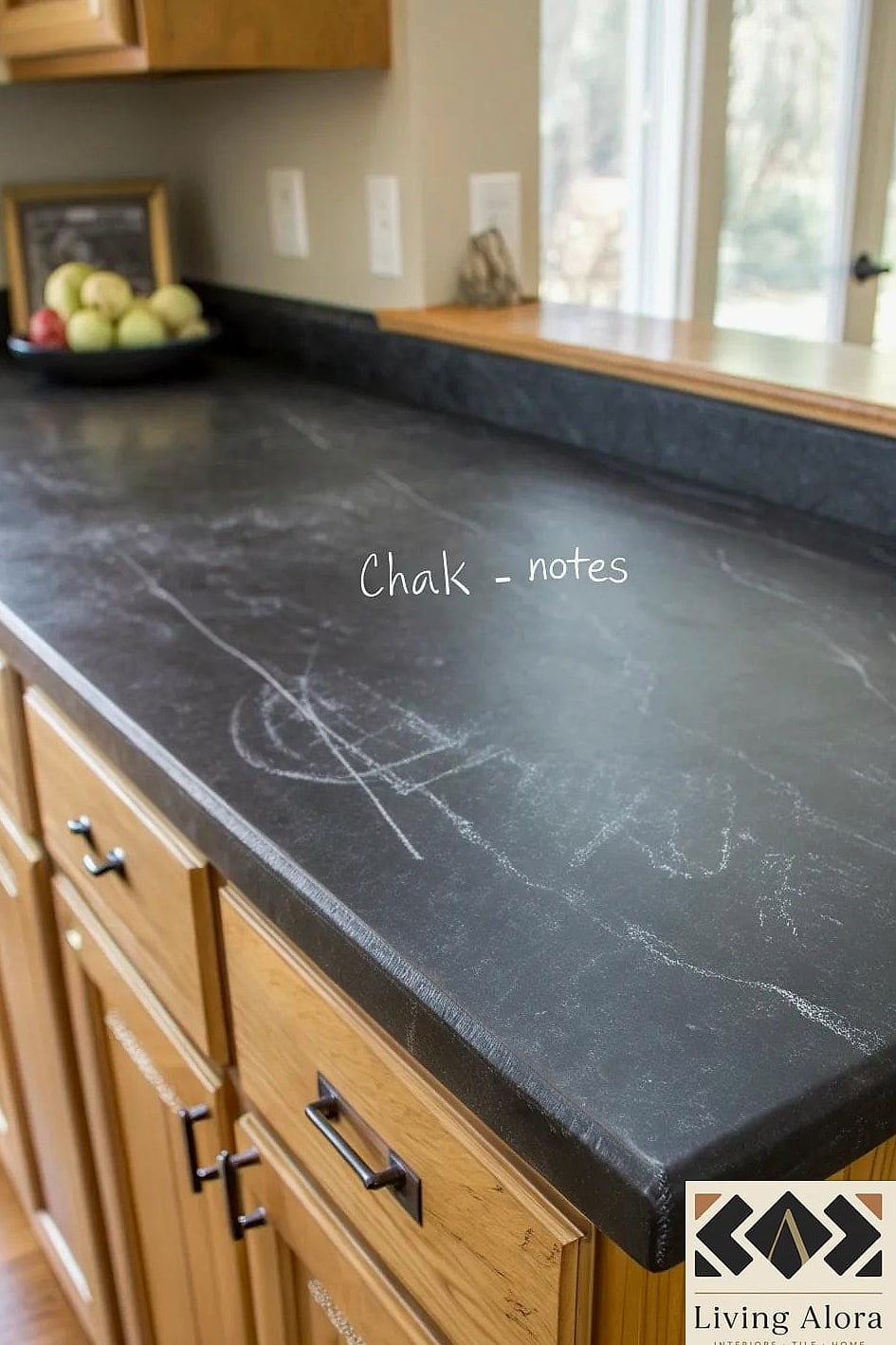 Chalkboard-Painted Counters for a Temporary Look