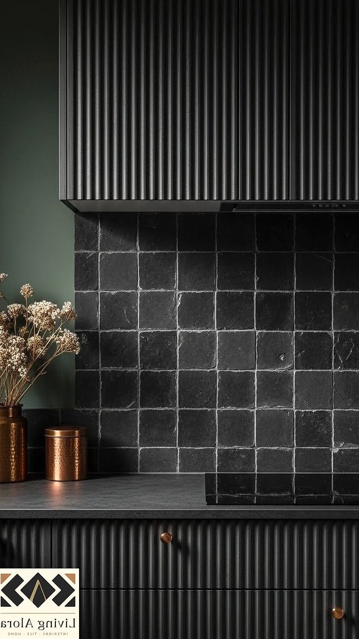 15 Gray Backsplash Ideas You Haven't Seen Before 2 Charcoal Zellige Tile with Visible Texture