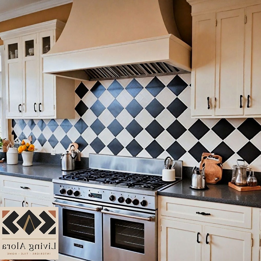 25 Backsplash Ideas for Small Kitchen Ideas to Inspire Your Next Renovation 18 Checkerboard Pattern Backsplash