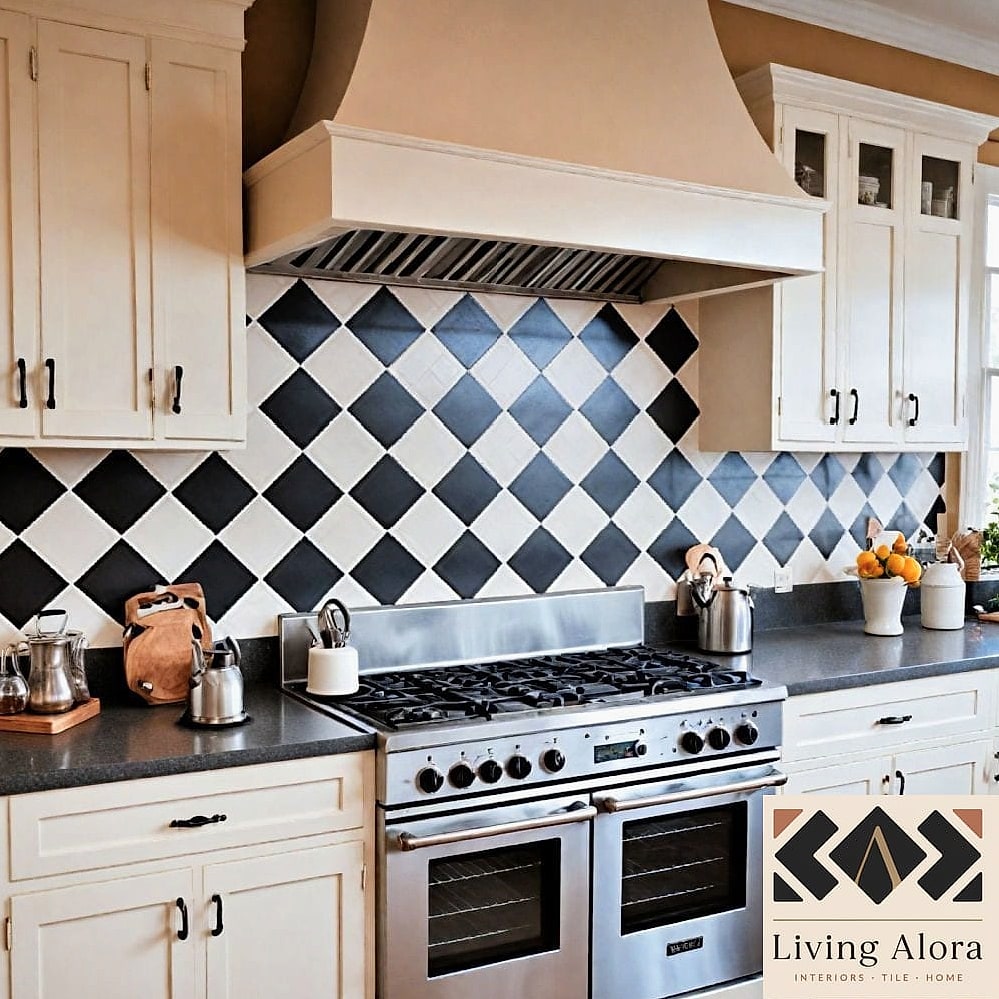 30 Backsplash for Modern Cabinets Ideas to Inspire Your Next Renovation 16 Checkerboard Pattern Tile