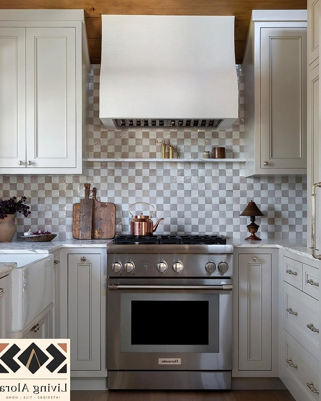 Checkerboard Tile Floor Backsplash Pairing