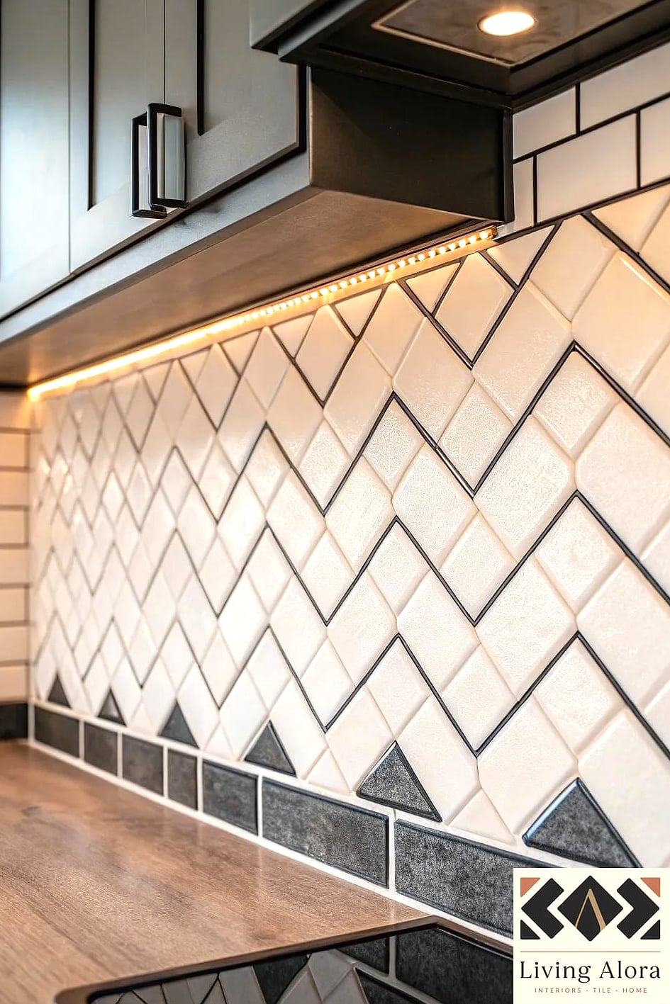 Chevron with Contrasting Grout