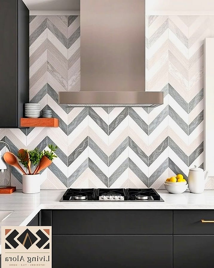 Chevron Mosaic Sheets for Easy DIY Installation