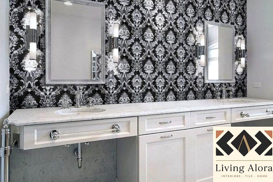 25 Damask Tile Ideas to Show Your Contractor 1 Classic Black and White Damask Backsplash