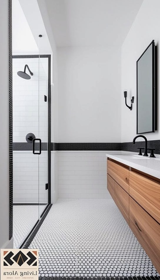 10 Penny Tile Ideas That Maximize Style and Function 2 Classic Black and White Checkerboard Floor