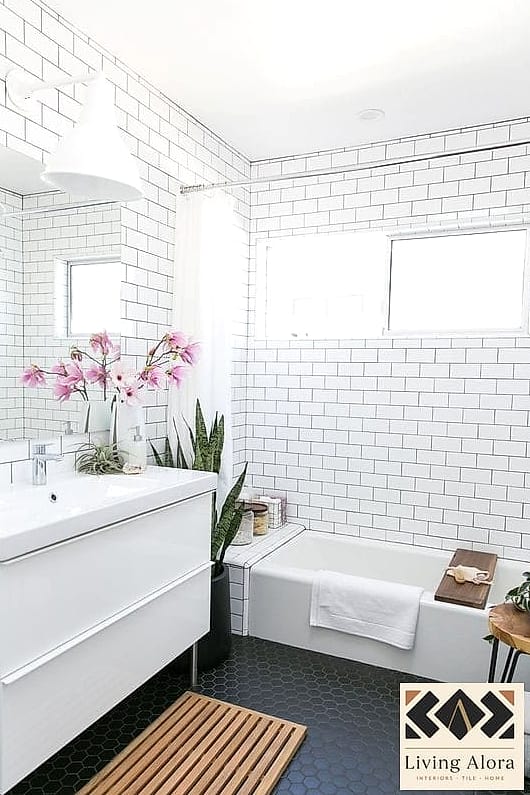 Classic Subway Tile with Black Grout