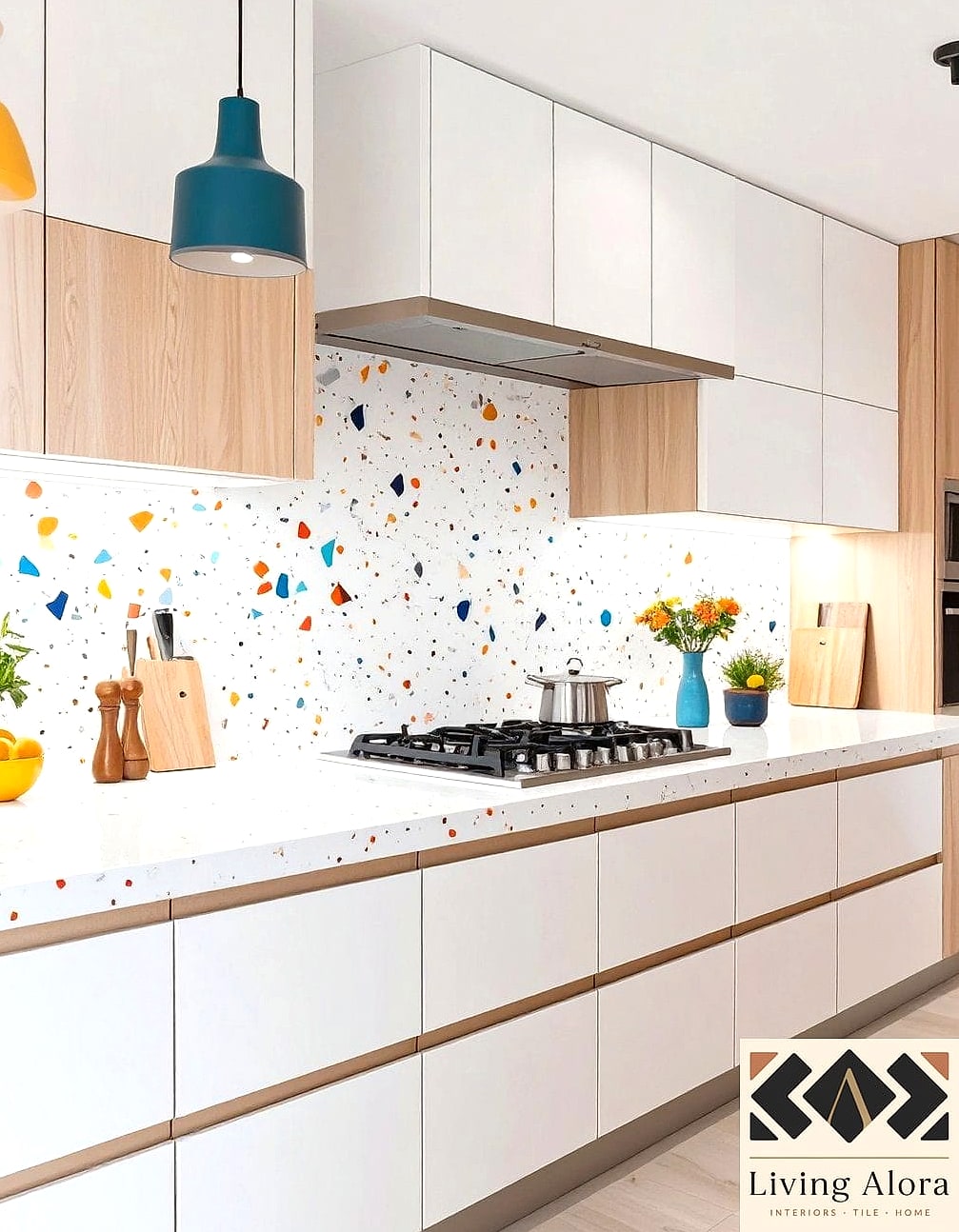Classic White Terrazzo with Colorful Chips