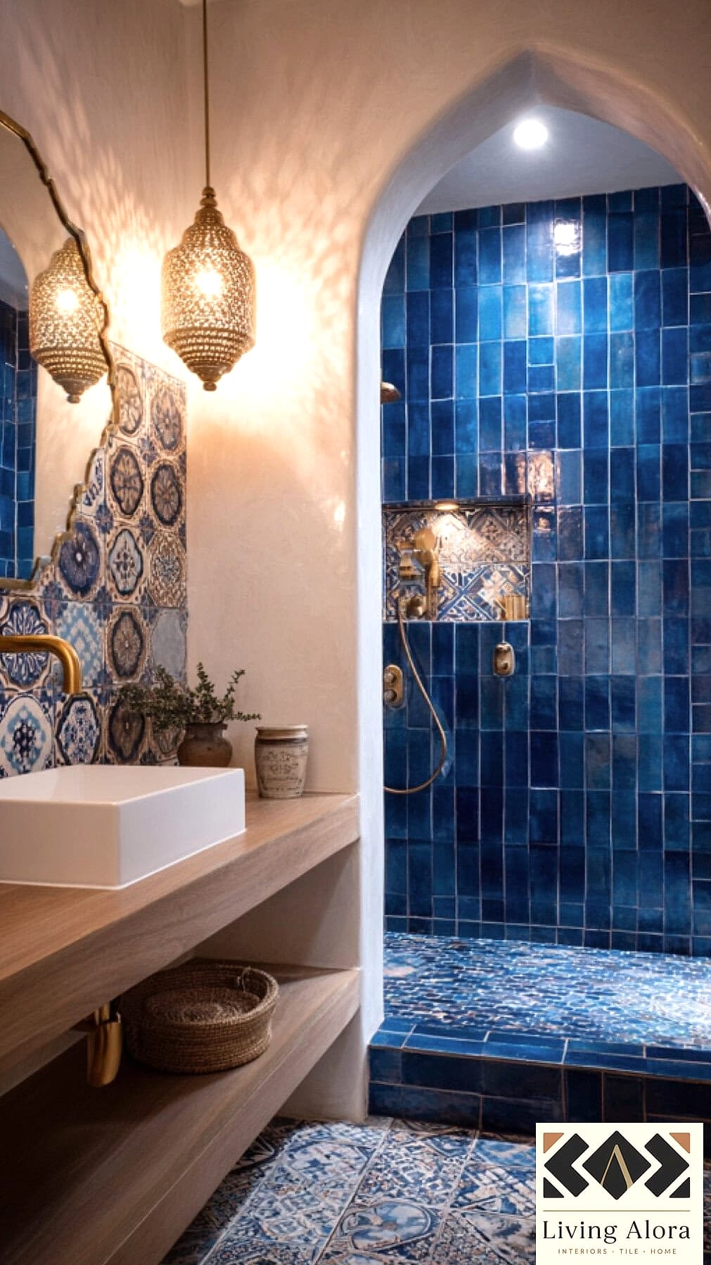 17 Moroccan Tile Ideas for Every Home Style and Budget 3 Cobalt Blue Moroccan Tile Floor Entryway