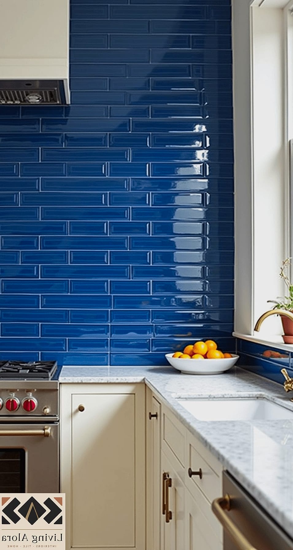 Cobalt Blue Mosaic Backsplash