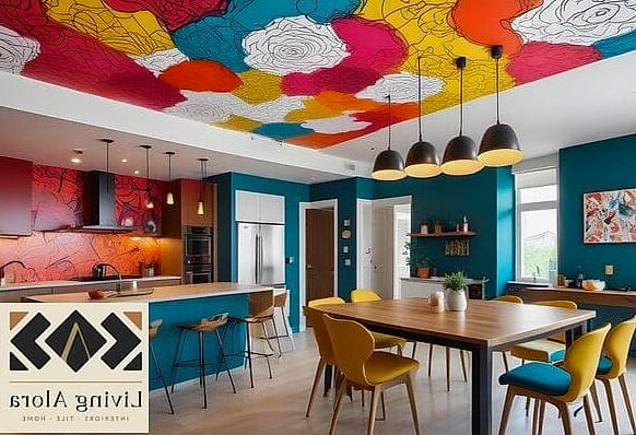 25 Colorful Kitchen Ideas That Look Expensive But Aren't 17 Colorful Ceiling in the Kitchen
