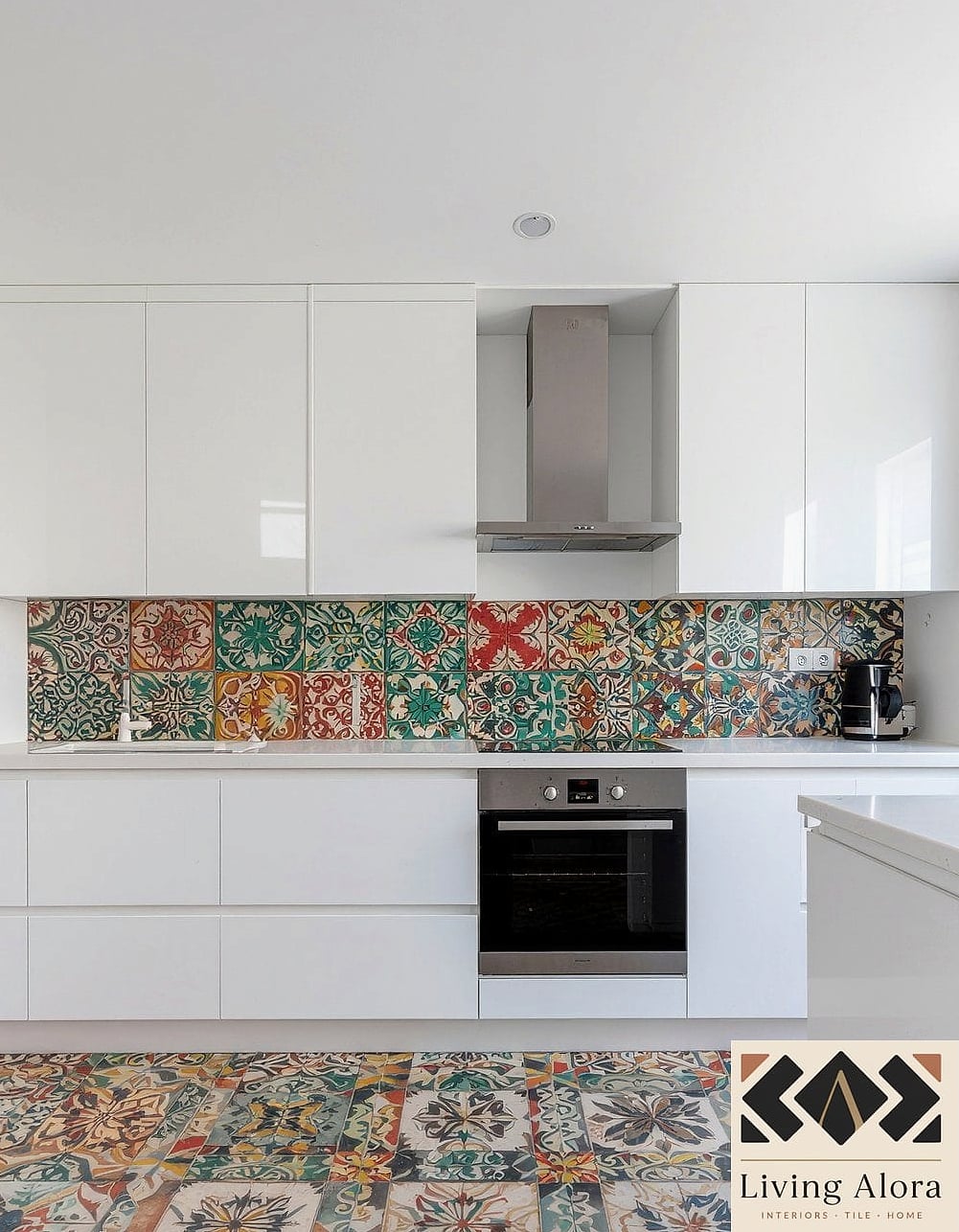 16 Backsplash for Small Kitchen Ideas That Prove This Trend Is Here to Stay 16 Colorful Encaustic-Style Tile