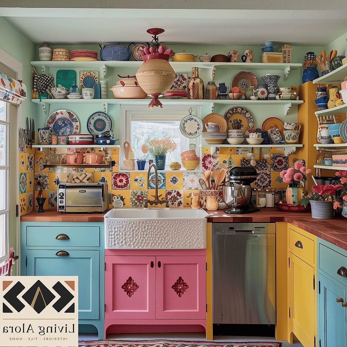 25 Colorful Kitchen Ideas That Look Expensive But Aren't 21 Colorful Vintage-Inspired Refrigerator