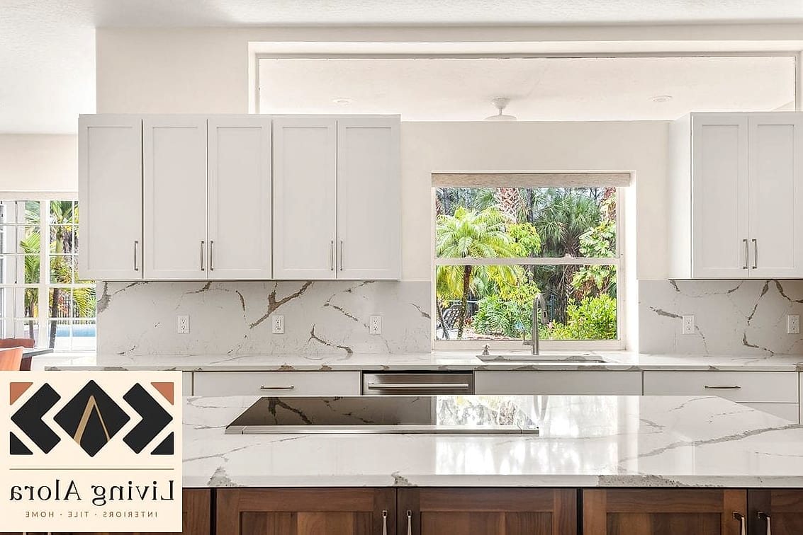 Compact Kitchen Slab Backsplash