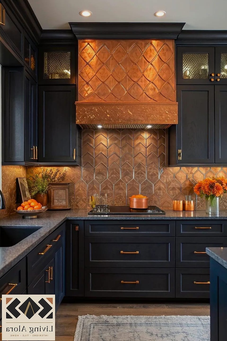 15 Backsplash for Dark Cabinets Ideas Worth Stealing From Interior Designers 15 Copper or Metallic Tile for Warmth and Shine