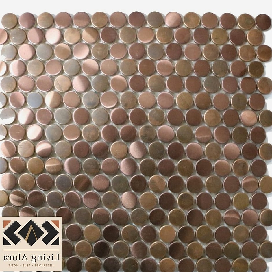 Copper Penny Round Tile