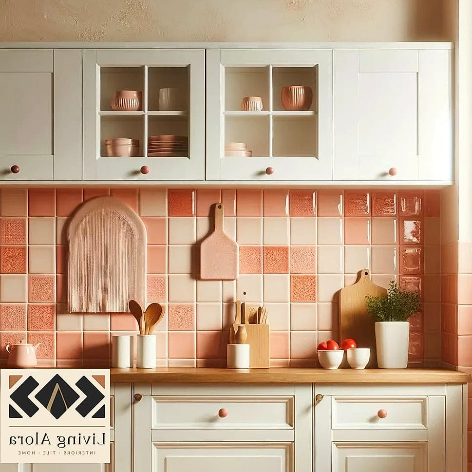 Coral Pink Fish Scale Tile