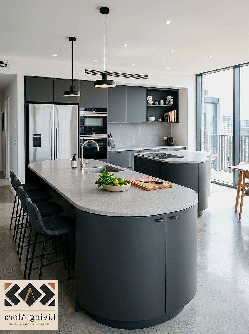 13 Contemporary Kitchen Ideas That Are Absolutely Worth It 12 Curved Islands and Soft Edges
